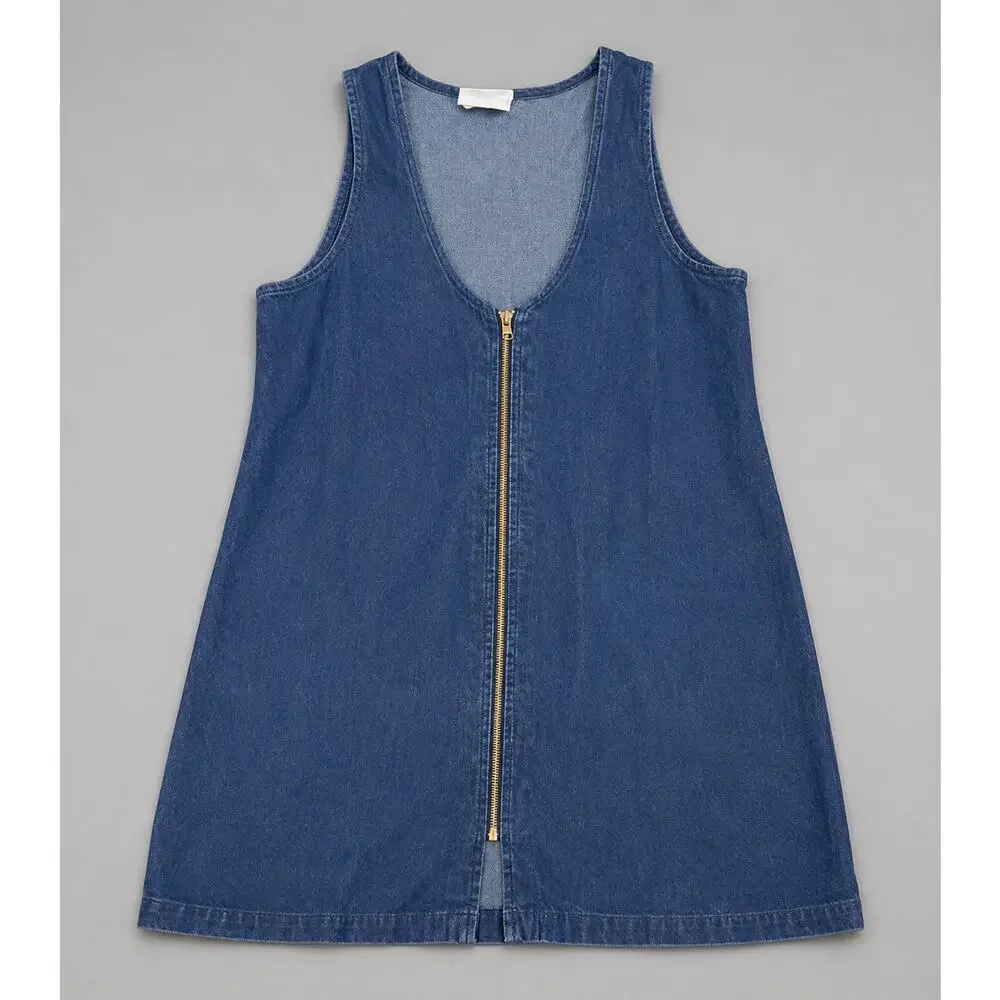 Ransom Vintage Denim Zip Front Shift Dress Women’s Size L